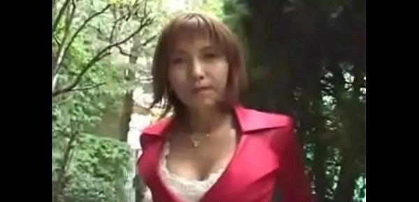  Japanese MILF uses a remote control vibrator in public and blows